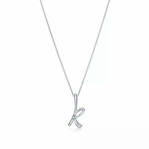 Tiffany & Co. Silver Elsa Peretti Letter Necklace (K)